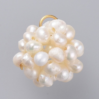 Natural Cultured Freshwater Pearl Pendants PALLOY-JF00419-1