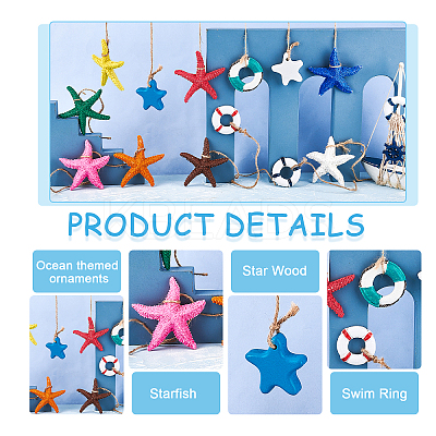 13Pcs 13 Colors Hanging Resin Pendant Decorations HJEW-PH0001-38-1