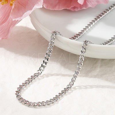3.5MM 304 Stainless Steel Curb Chain Necklaces NJEW-T016-10P-1
