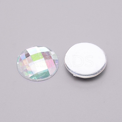 Acrylic Faceted Cabochons OACR-WH0025-11A-1