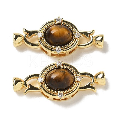 Brass Micro Pave Clear Cubic Zirconi Fold Over Clasps KK-R210-29G-1