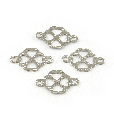 Tarnish Resistant Clover 201 Stainless Steel Links connectors STAS-R063-78-1