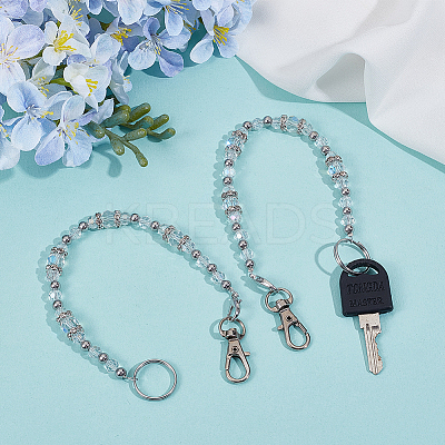 2Pcs Glass Keychain HJEW-SC0002-31-1