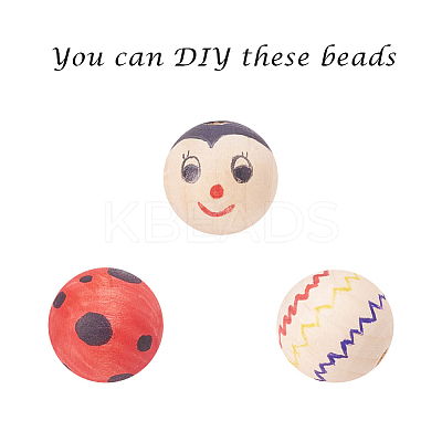 Natural Unfinished Wood Beads WOOD-S651-14mm-LF-1