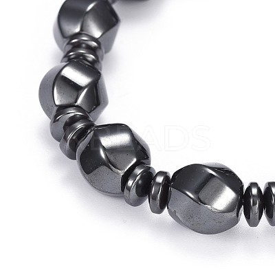 Synthetic Magnetic Hematite Stretch Bracelets BJEW-F382-02-1