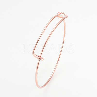 Adjustable Brass Expandable Bangle Making BJEW-R032-RG-1