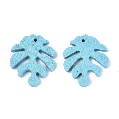 Painted Poplar Wood Pendants WOOD-S045-067E-1
