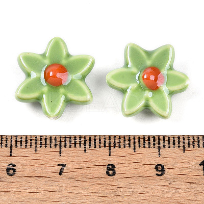 Glazed Porcelain Beads Strands PORC-N008-10D-1