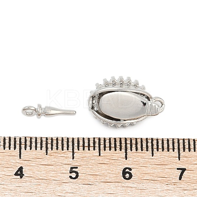 Brass Micro Pave Cubic Zirconia Box Clasps KK-P291-43P-02-1