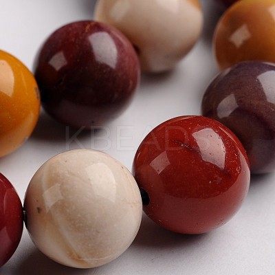 Round Natural Mookaite Gemstone Bead Strands G-J333-06-12mm-1
