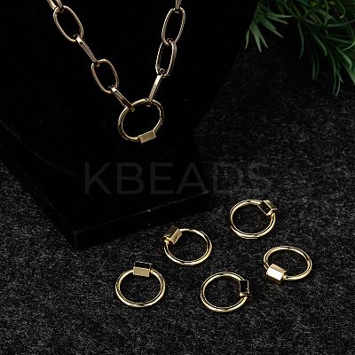 Brass Screw Carabiner Lock Charms LS-KK-T047-06G-1