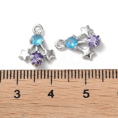 Brass Micro Pave Cubic Zirconia Charms KK-F872-20P-1