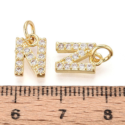 Brass Micro Pave Clear Cubic Zirconia Charms KK-N241-001N-1