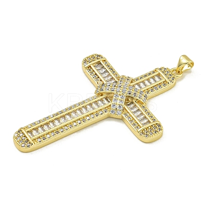Rack Plating Brass Pave Cubic Zirconia Pendants KK-U029-02G-02-1