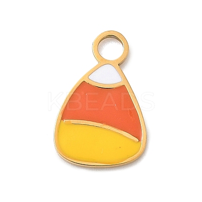 304 Stainless Steel Enamel Halloween Theme Charms LS-STAS-Z164-03G-03-1