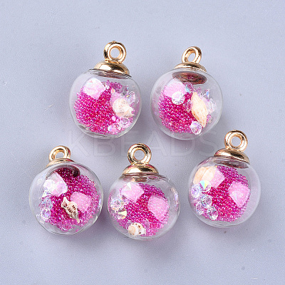 Transparent Glass Globe Pendants GLAA-S181-06-1
