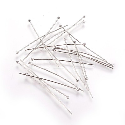 Tarnish Resistant 304 Stainless Steel Ball Head Pins X-STAS-R051-40mm-1