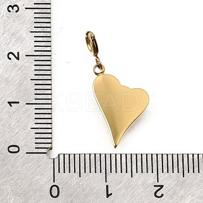 Heart 304 Stainless Steel Rhinestone Pendant Decorations STAS-H202-03G-1