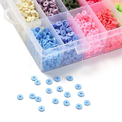 240G 24 Colors Handmade Polymer Clay Beads CLAY-JP0001-08-6mm-1