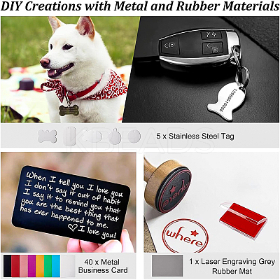 DIY Sublimation Blank Geometry Pet Tag Pendant Necklace Making Findings Kit DIY-BC0005-31-1