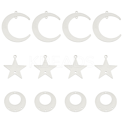 18Pcs 3 Style 201 Stainless Steel Links Connectors & Chandelier Components Links STAS-UN0021-57P-1