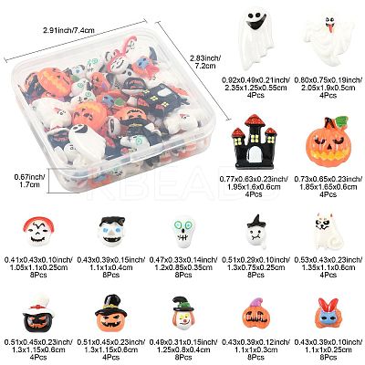 14 Styles Halloween Theme Luminous Resin Decoden Cabochons CRES-FS0001-29-1