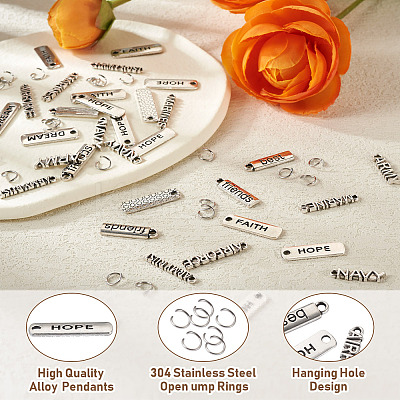 200Pcs 10 Style Tibetan Style Alloy Pendants TIBEP-FW0001-03-1