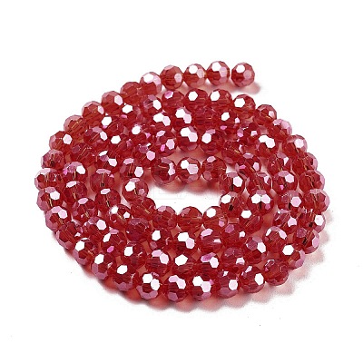 Electroplate Transparent Glass Beads Strands LS-EGLA-A035-T6mm-A01-1