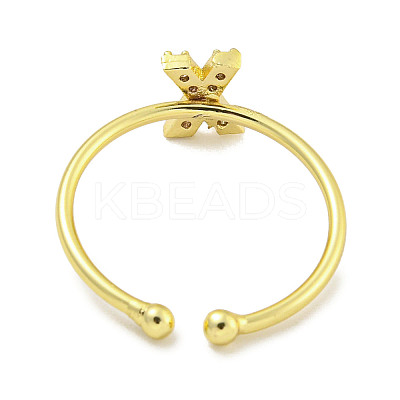 Rack Plating Brass Open Cuff Rings for Women RJEW-F162-02G-X-1
