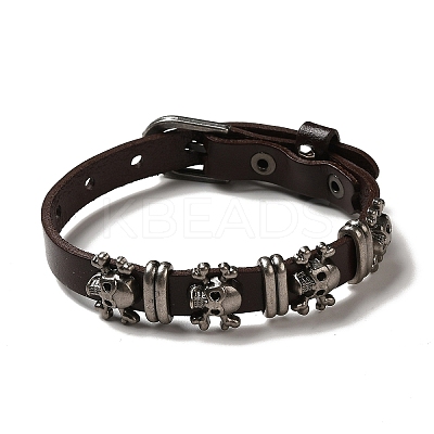 Alloy Skull Rivets Bracelet BJEW-C037-04B-1