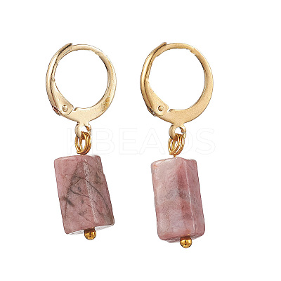 3 Pairs 304 Stainless Steel Natural Mixed Stone Leverback Earrings EJEW-JE06527-01-1