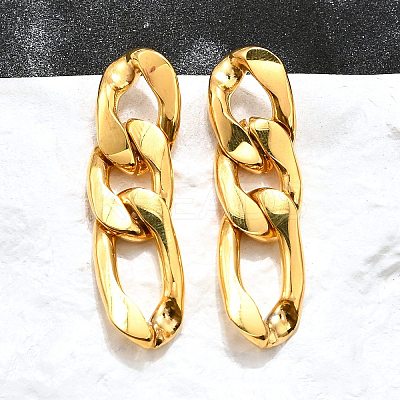 Iron Plating(IP) 304 Stainless Steel Stud Earrings EJEW-D095-23G-1