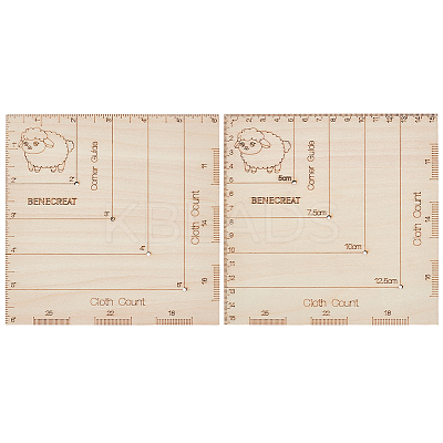 2Pc Square Wooden Crochet and Knitting Gauge DIY-BC0014-02-1