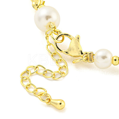 Rack Plating Grooved Round Brass Beaded Bracelets BJEW-P322-20G-1