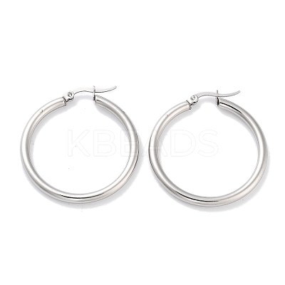 Non-Tarnish Ring 304 Stainless Steel Hoop Earrings for Women Men EJEW-B049-01D-P-1