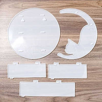Moon Shape Floating Shelf DIY Silhouette Silicone Molds Kit DIY-G093-02D-1