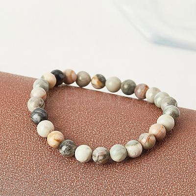 2 Strands Round Natural Polychrome Jasper/Picasso Stone/Picasso Jasper Beads Strands G-OC0002-72-1