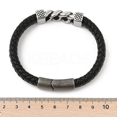 Braided Leather Cord Bracelets for Men BJEW-Z081-18AS-1