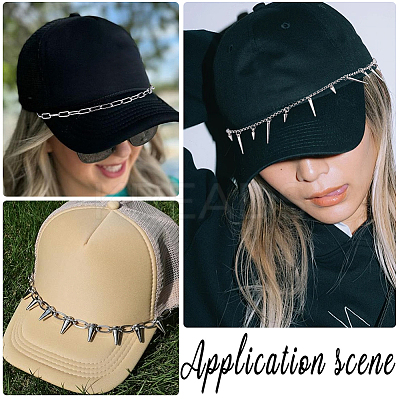 8Pcs 8 Styles Punk Style 304 Stainless Steel Rolo Chains & Alloy Cap Chain HJEW-SC0002-43-1