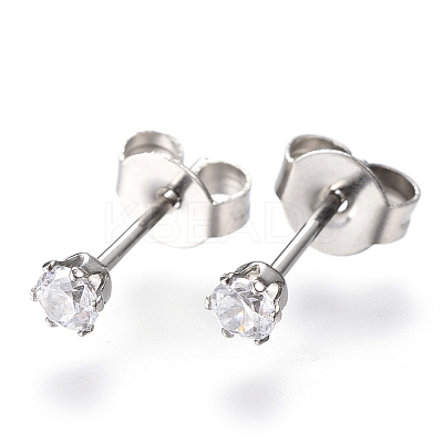 Gifts for Boyfriend Valentines Day Cubic Zirconia Ear Studs LS-X-EJEW-H072-01-1