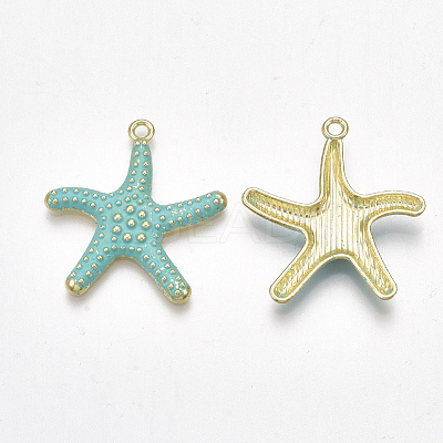 Spray Painted Alloy Pendants X-PALLOY-T065-24B-1