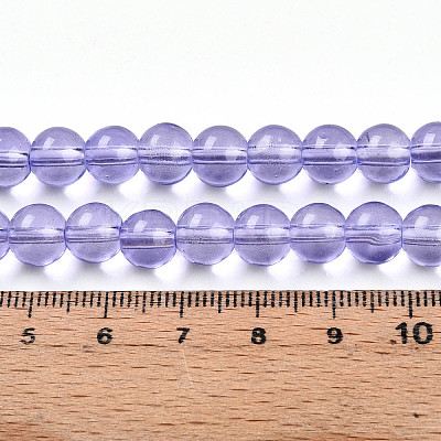 Baking Paint Transparent Glass Beads Strands DGLA-N006-8mm-06-1