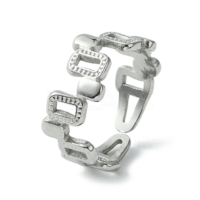 Non-Tarnish 304 Stainless Steel Open Cuff Ring RJEW-L110-036P-1