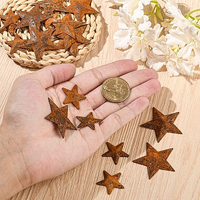 DIY Star Rust Iron & Jute Cord Pendant Decoration Making Kits DIY-YW0010-27-1