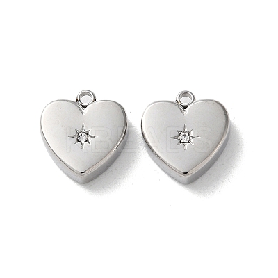 304 Stainless Steel with Rhinestone Pendants STAS-L022-394P-1