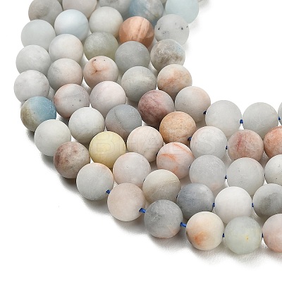 Natural Aquamarine Beads Strands G-P626-8mm-03-1