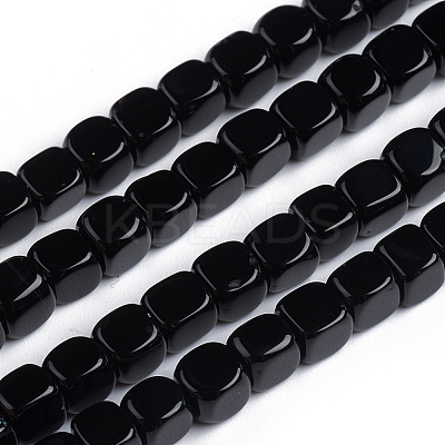 Natural Black Onyx Beads Strands G-L553-05B-1