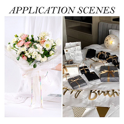 20 Sheets Plastic Gold Foil Flower Bouquets Wrapping Packaging DIY-TAC0025-13A-1