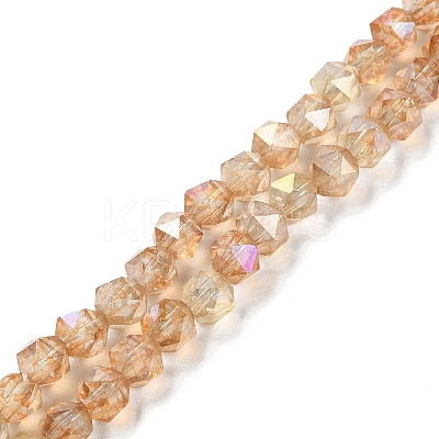 Transparent Electroplate Glass Beads Strands EGLA-F160-01D-1