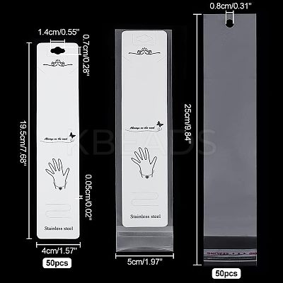 50 Sets Paper Bracelet Display Cards OPP-HY0001-01A-1